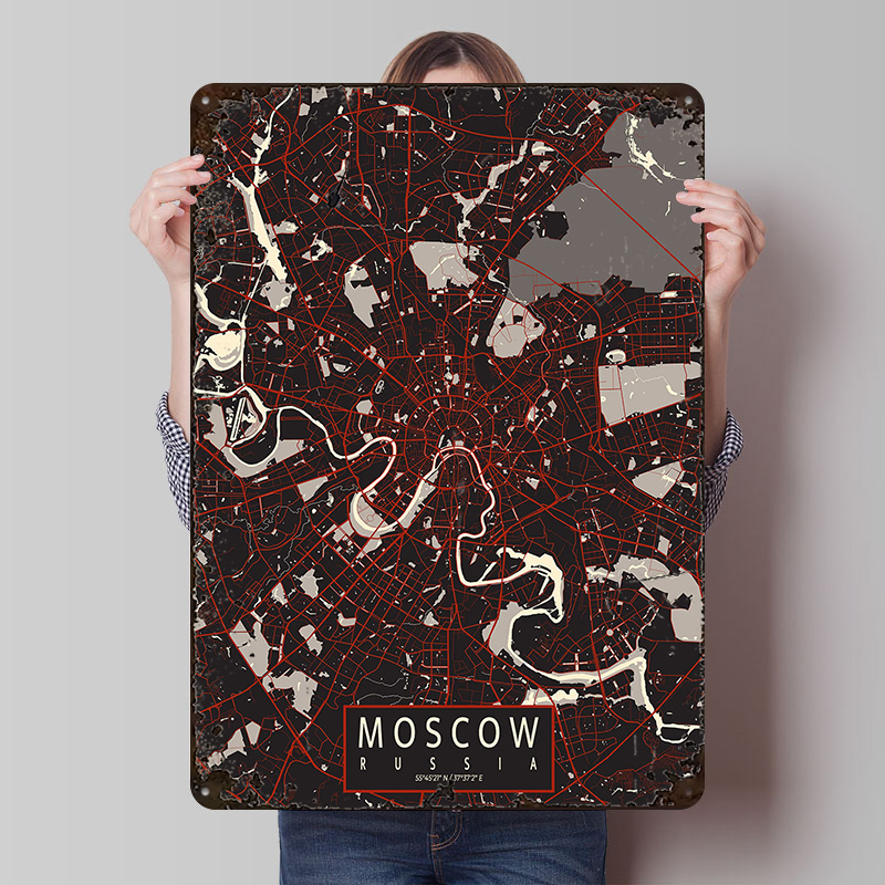 Custom Map Poster - Affiche en métal de vecteur de