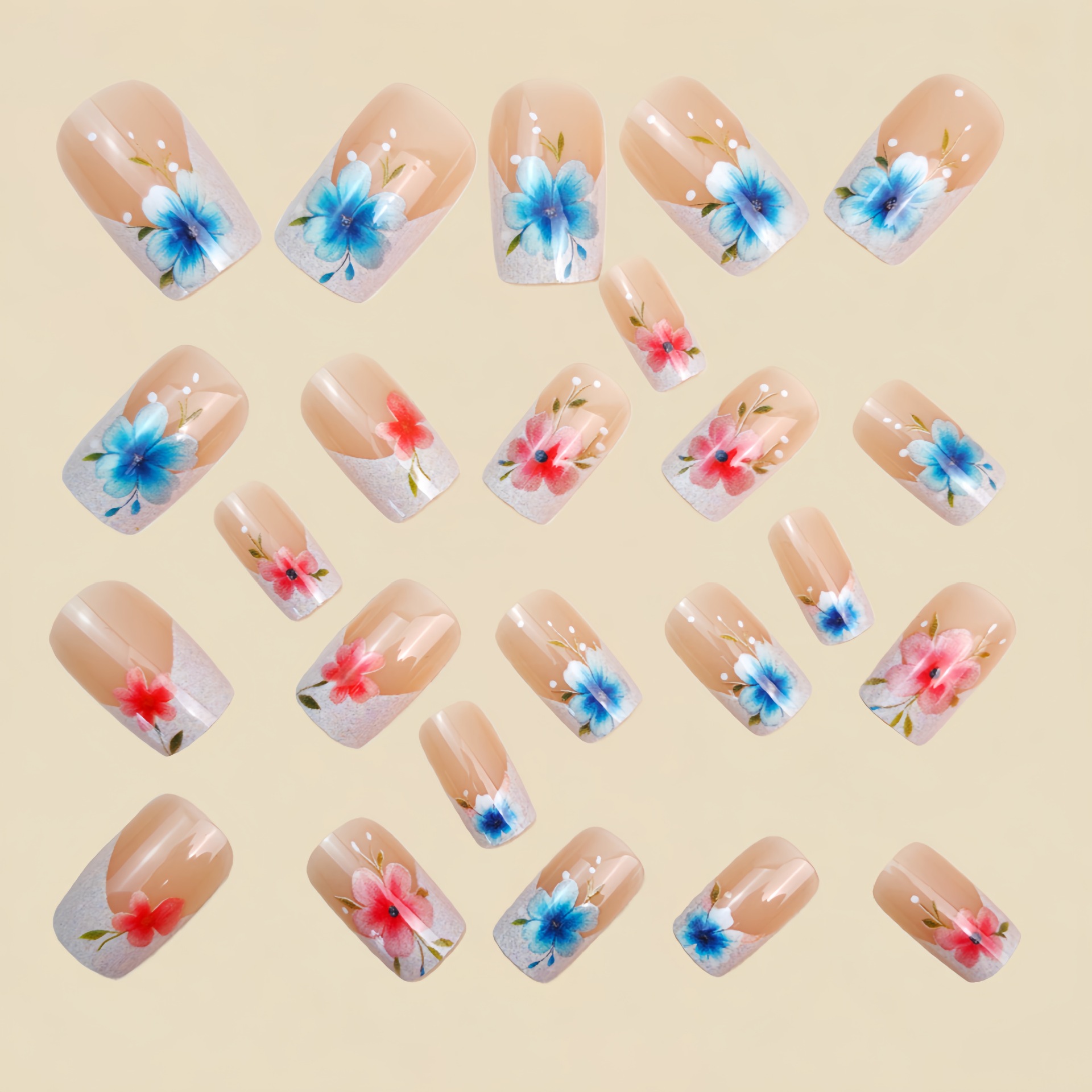 Faux ongles courts et moyens p - Pressed Flower Art avis et prix