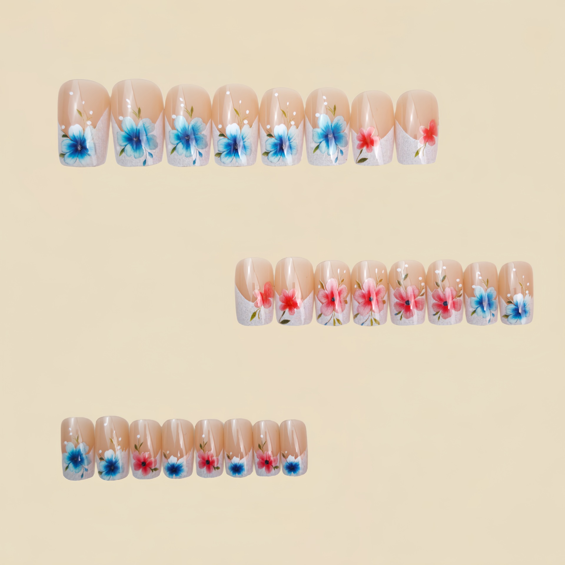 Faux ongles courts et moyens p - Pressed Flower Art avis et prix